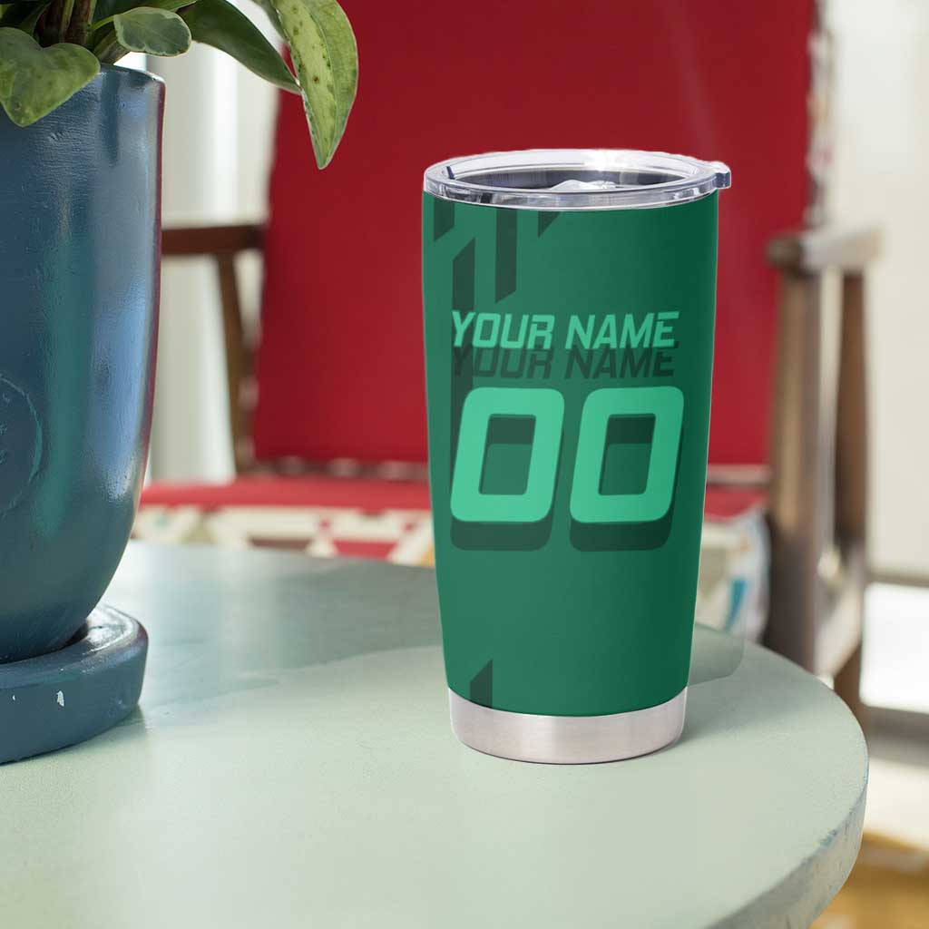 Personalized Tanjiro Badminton Green Action Pose Tumbler Cup Dynamic Sports Design - The Mazicc