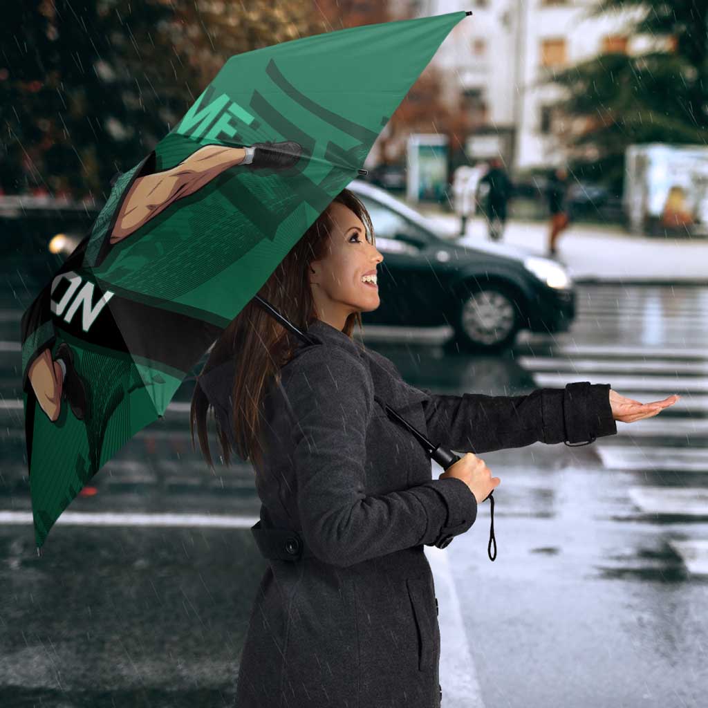 Personalized Tanjiro Badminton Green Action Pose Umbrella Dynamic Sports Design - The Mazicc