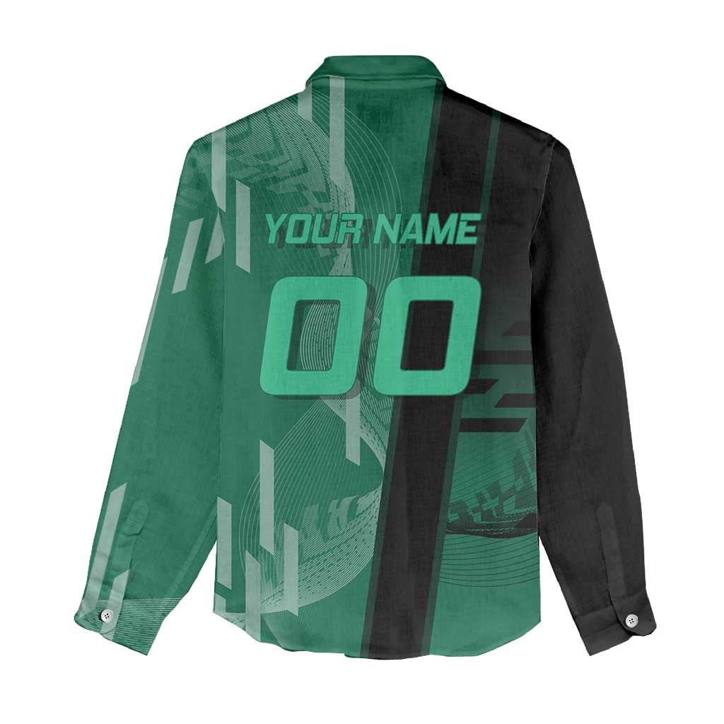 Personalized Tanjiro Badminton Green Action Pose Women Casual Shirt Dynamic Sports Design - The Mazicc