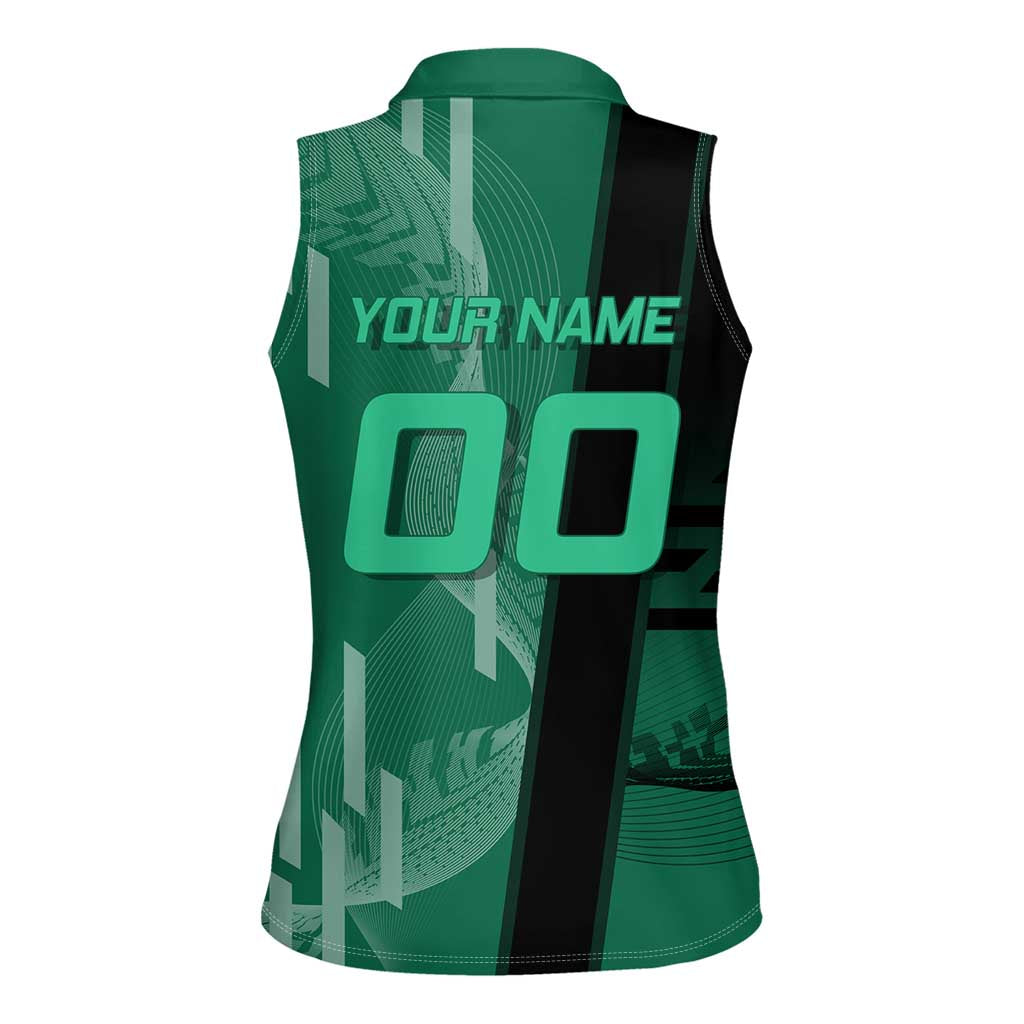 Personalized Tanjiro Badminton Green Action Pose Women Sleeveless Polo Shirt Dynamic Sports Design - The Mazicc