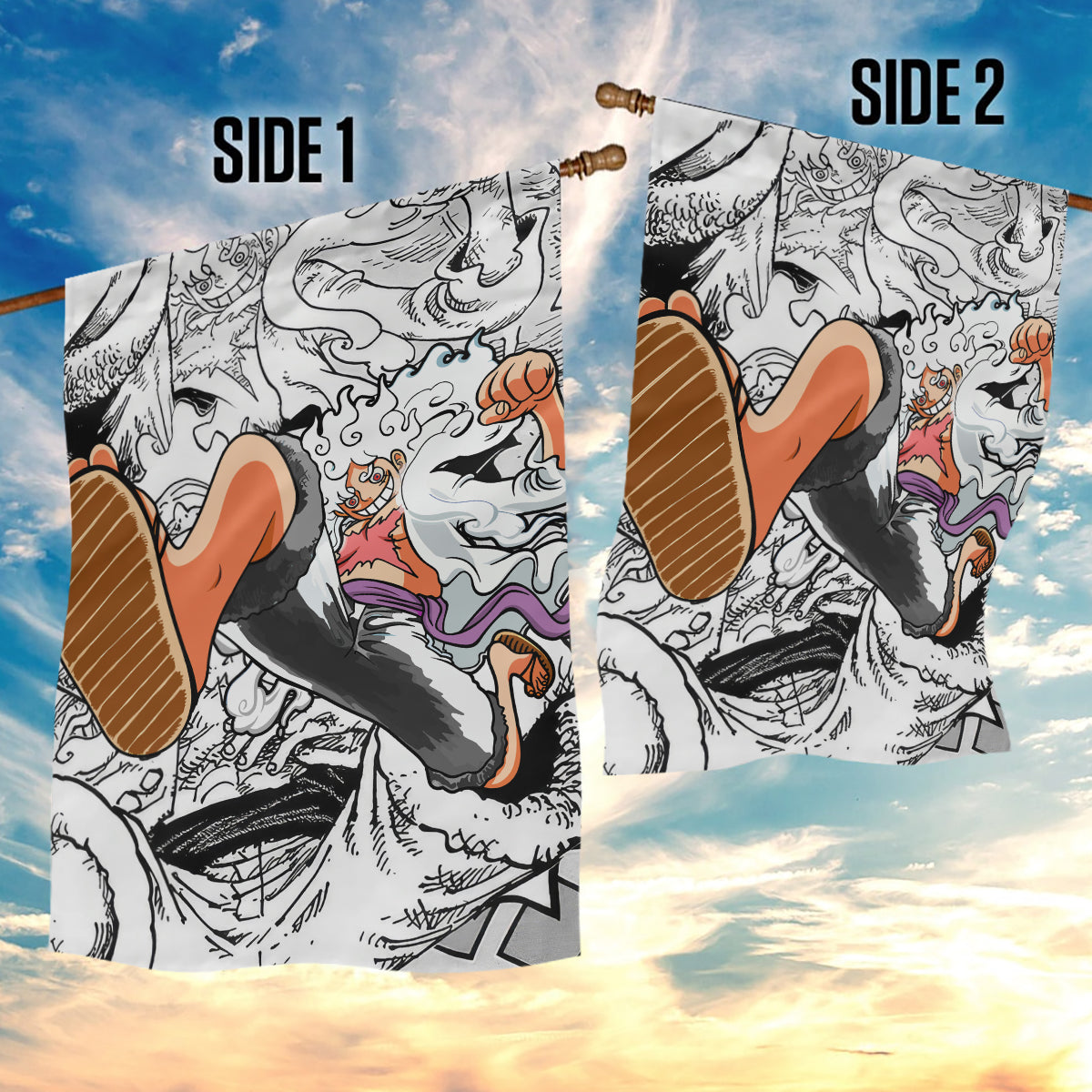 Luffy Gear 5 Nika One Piece Garden Flag
