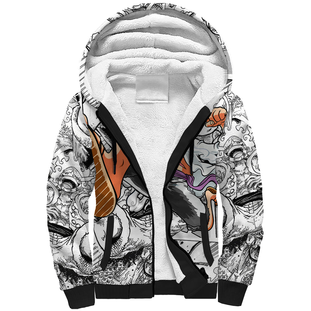 Luffy Gear 5 Nika One Piece Sherpa Hoodie