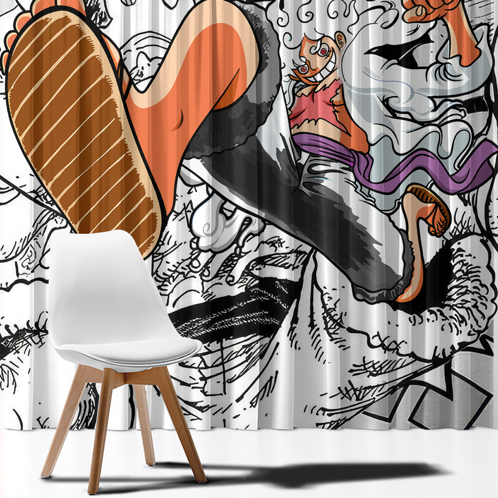 Luffy Gear 5 Nika One Piece Window Curtain