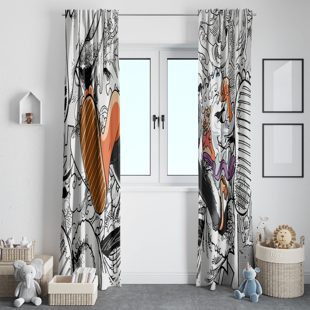 Luffy Gear 5 Nika One Piece Window Curtain