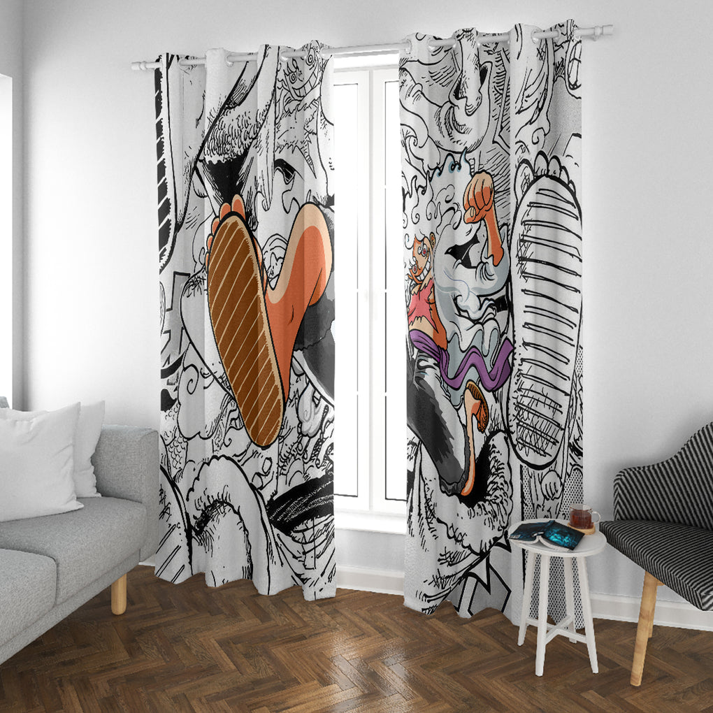 Luffy Gear 5 Nika One Piece Window Curtain