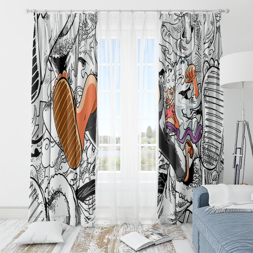 Luffy Gear 5 Nika One Piece Window Curtain