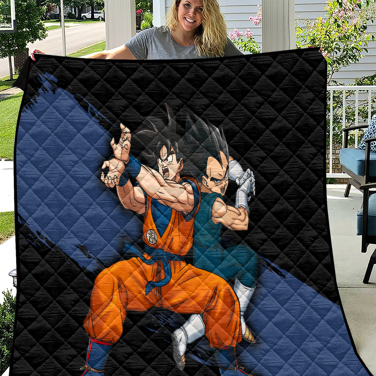 Goku and Vegeta Super Anime Quilt