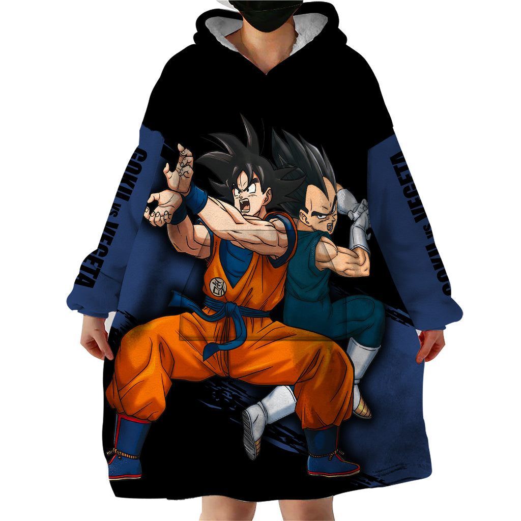 Goku and Vegeta Super Anime Wearable Blanket Hoodie