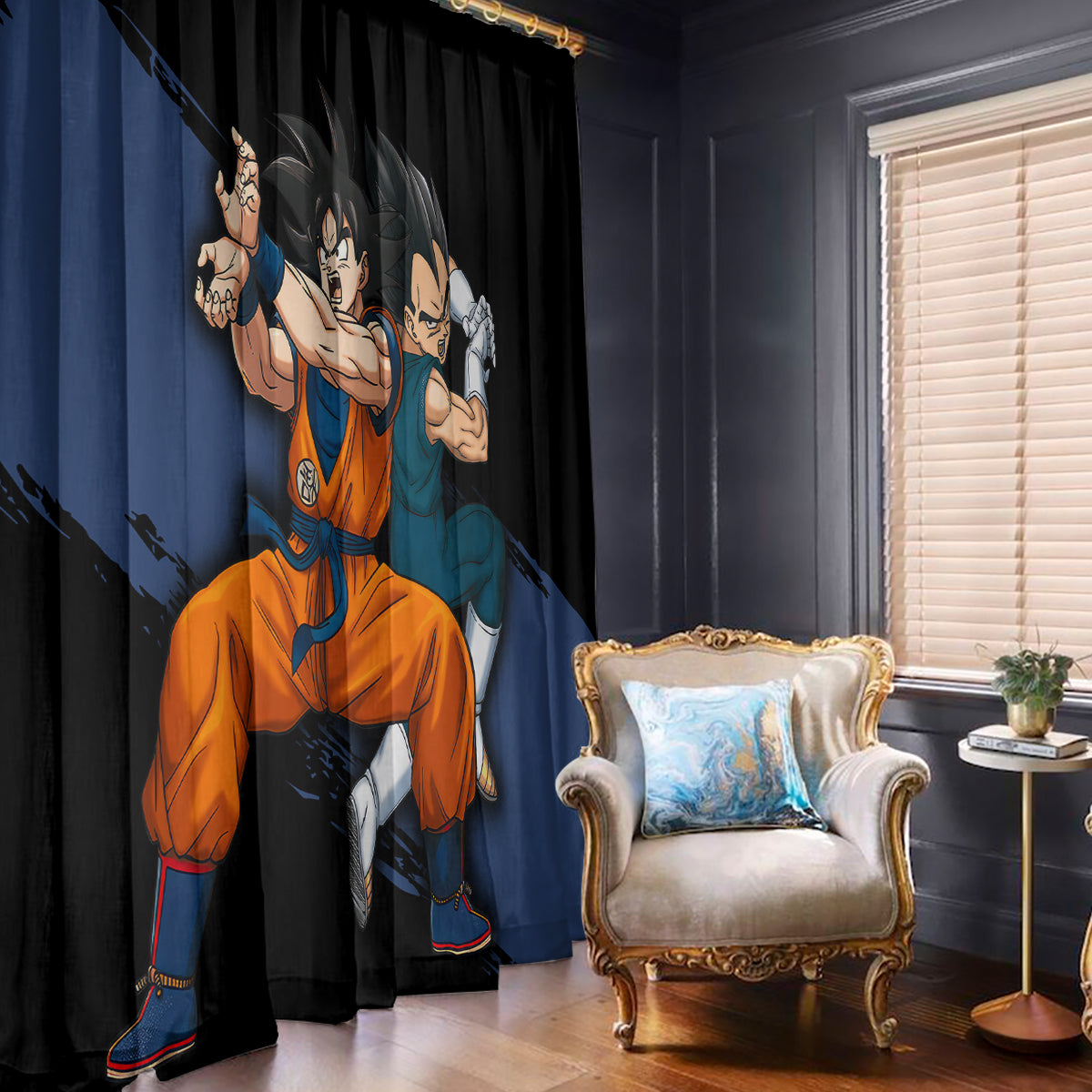 Goku and Vegeta Super Anime Window Curtain