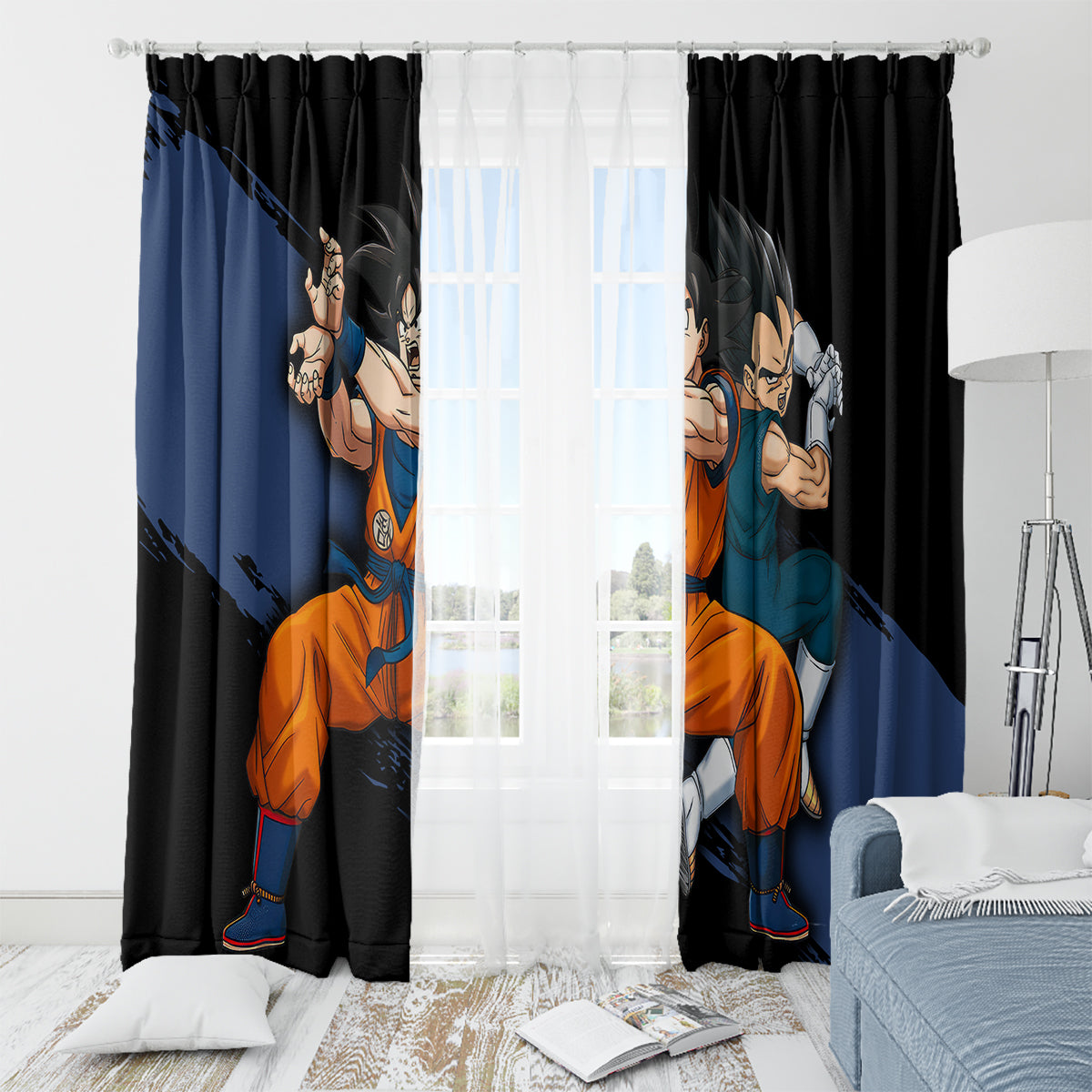 Goku and Vegeta Super Anime Window Curtain