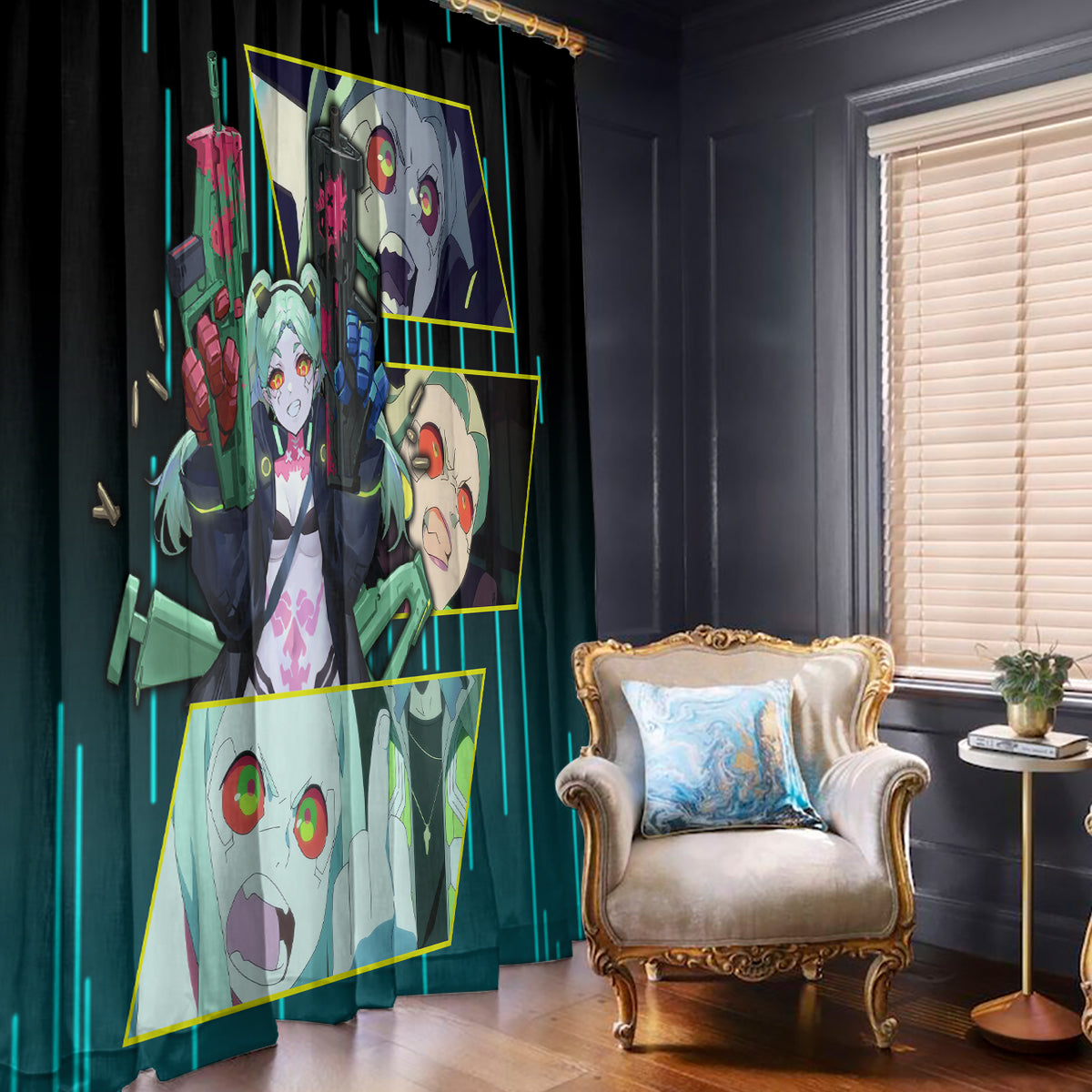Cyberpunk Rebecca Window Curtain
