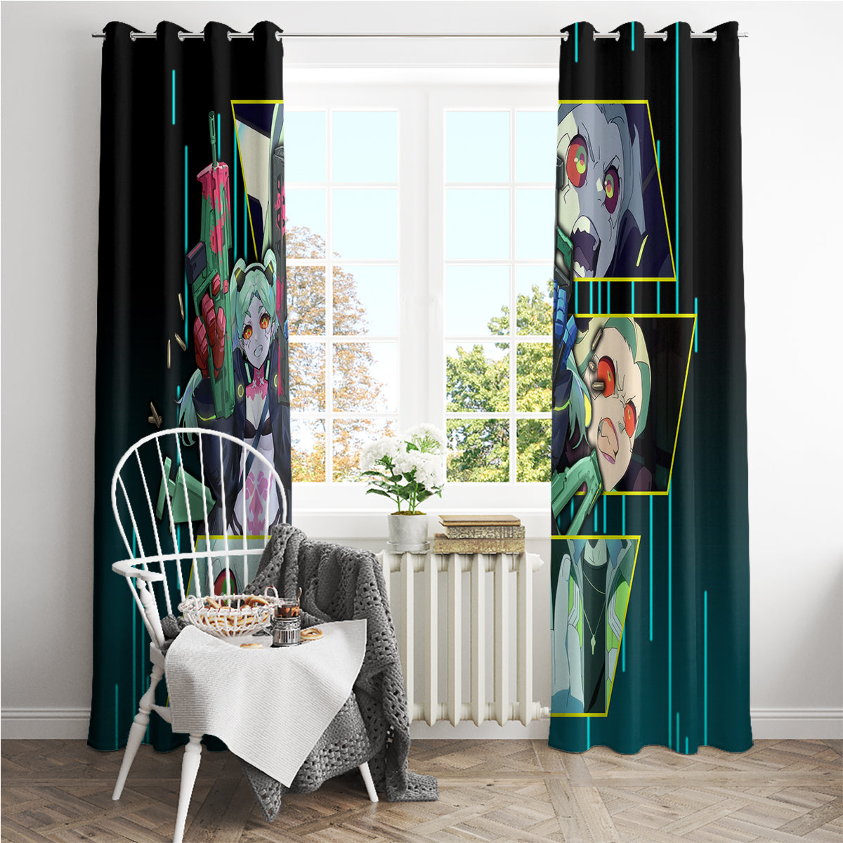 Cyberpunk Rebecca Window Curtain