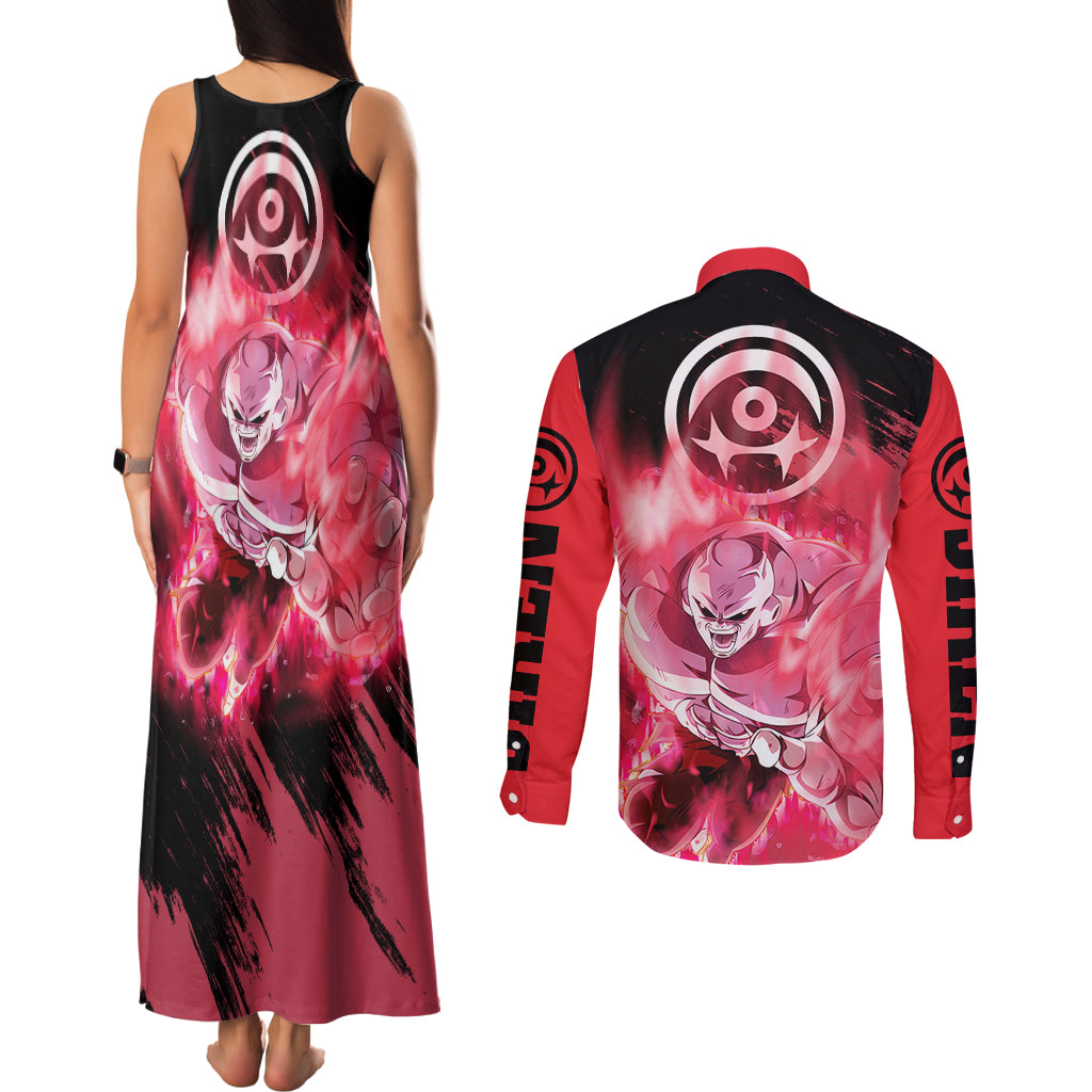 Jiren - Dragon Ball Couples Matching Tank Maxi Dress and Long Sleeve Button Shirt