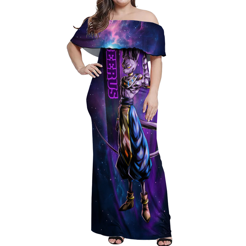 Beerus - Dragon Ball Off Shoulder Maxi Dress