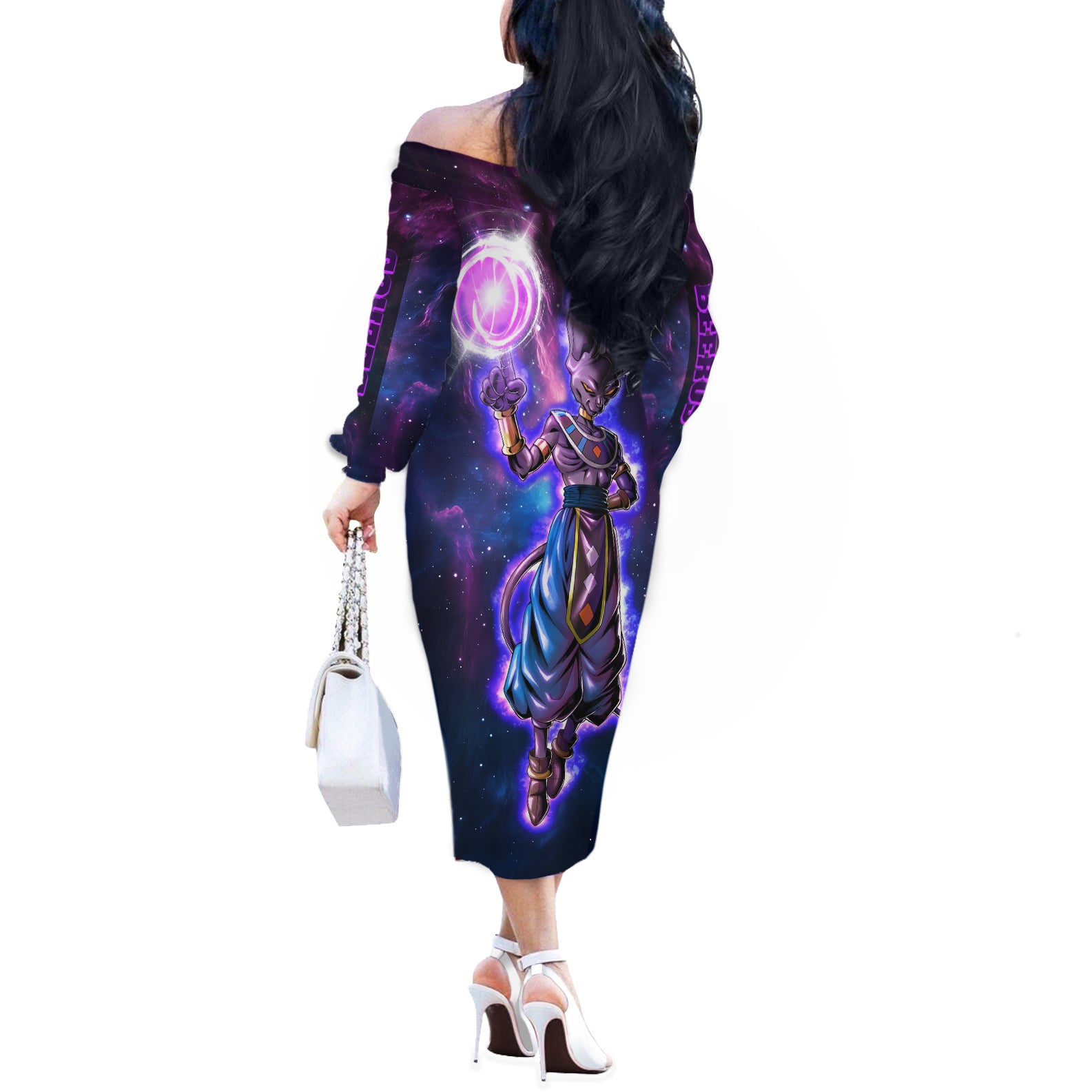Beerus - Dragon Ball Off The Shoulder Long Sleeve Dress