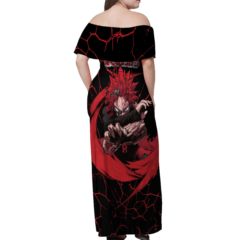 Eijirou KIrishima Red Riot Off Shoulder Maxi Dress