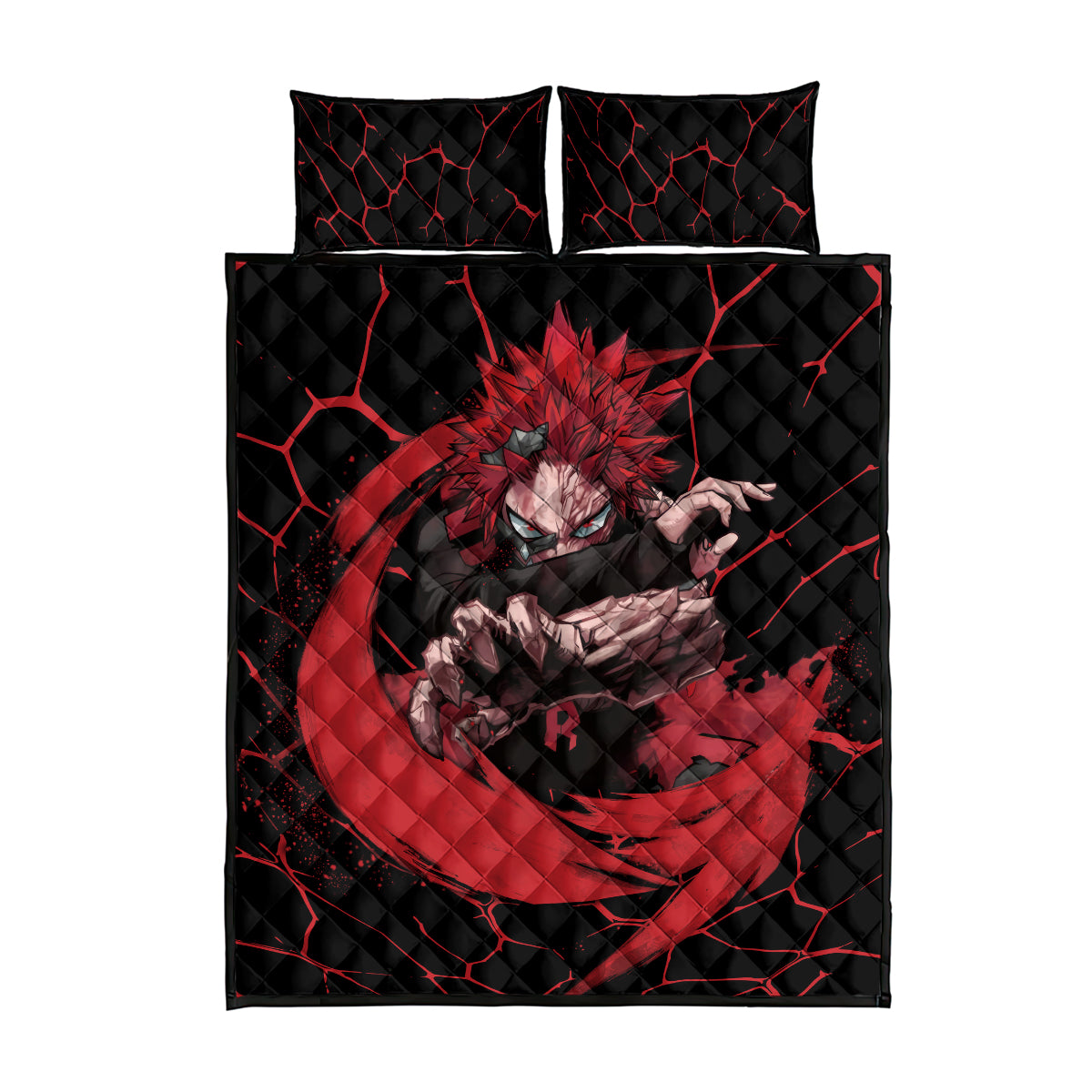 Eijirou KIrishima Red Riot Quilt Bed Set