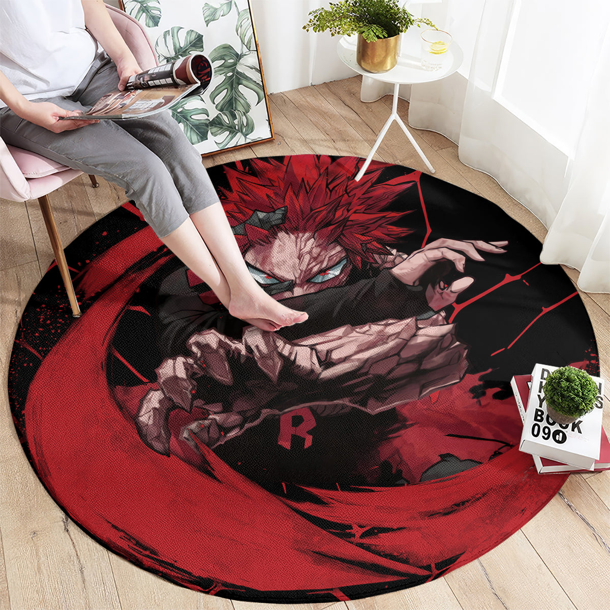 Eijirou KIrishima Red Riot Round Carpet