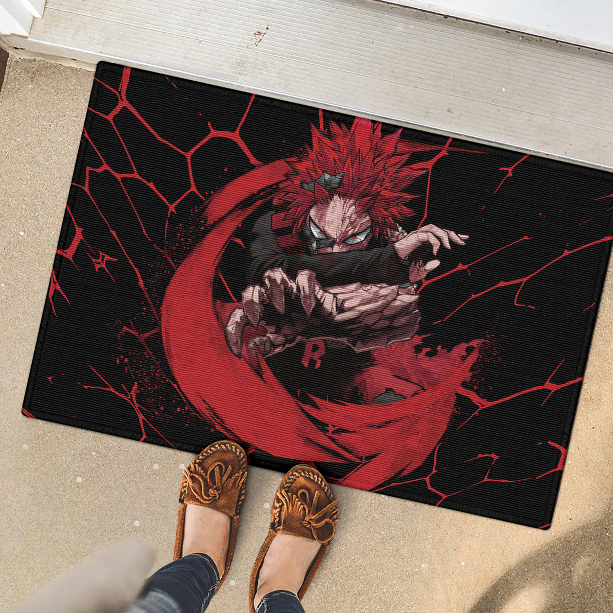 Eijirou KIrishima Red Riot Rubber Doormat
