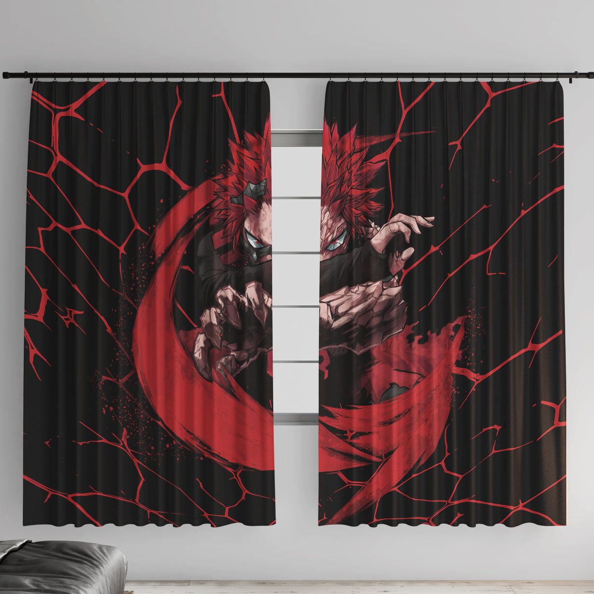 Eijirou KIrishima Red Riot Window Curtain