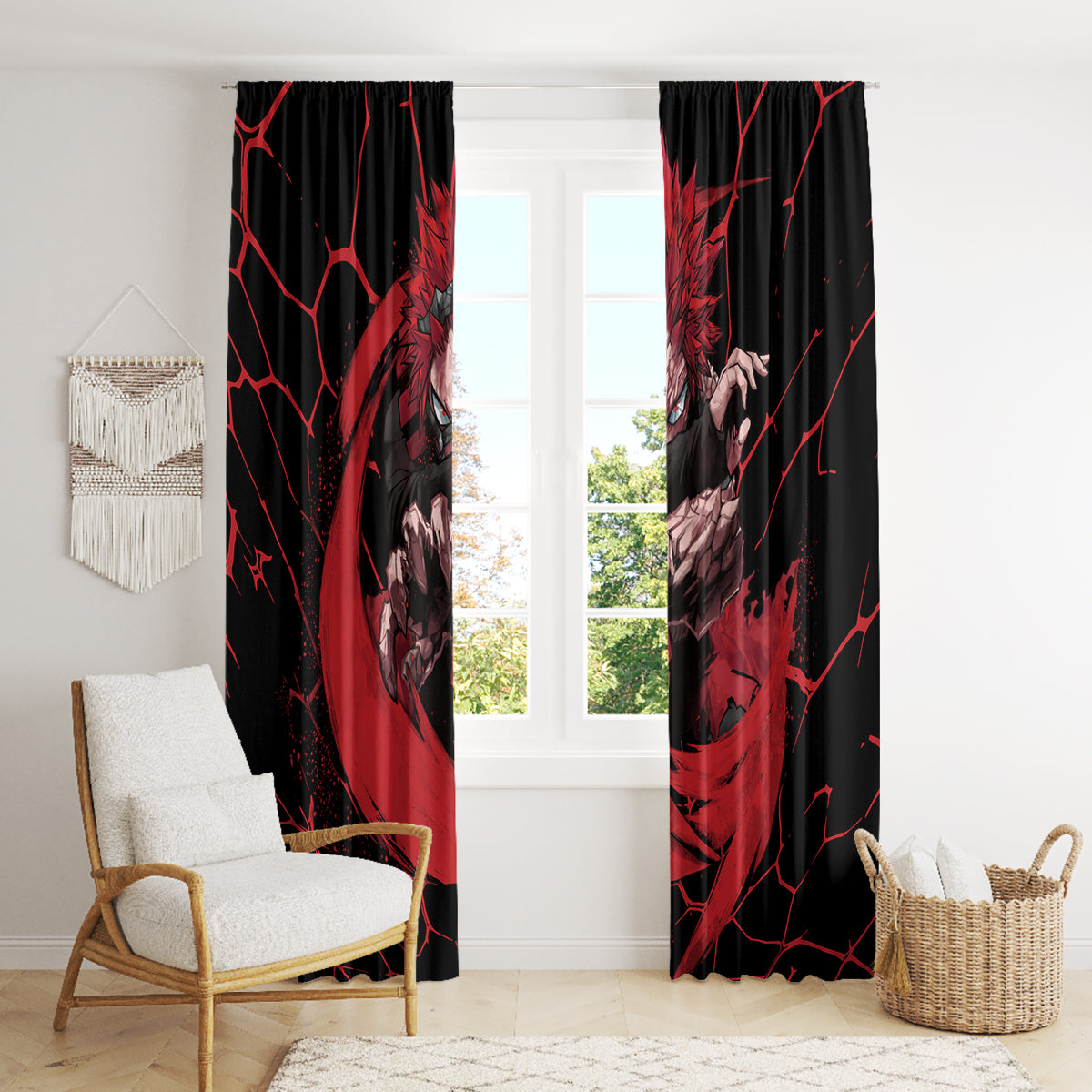 Eijirou KIrishima Red Riot Window Curtain
