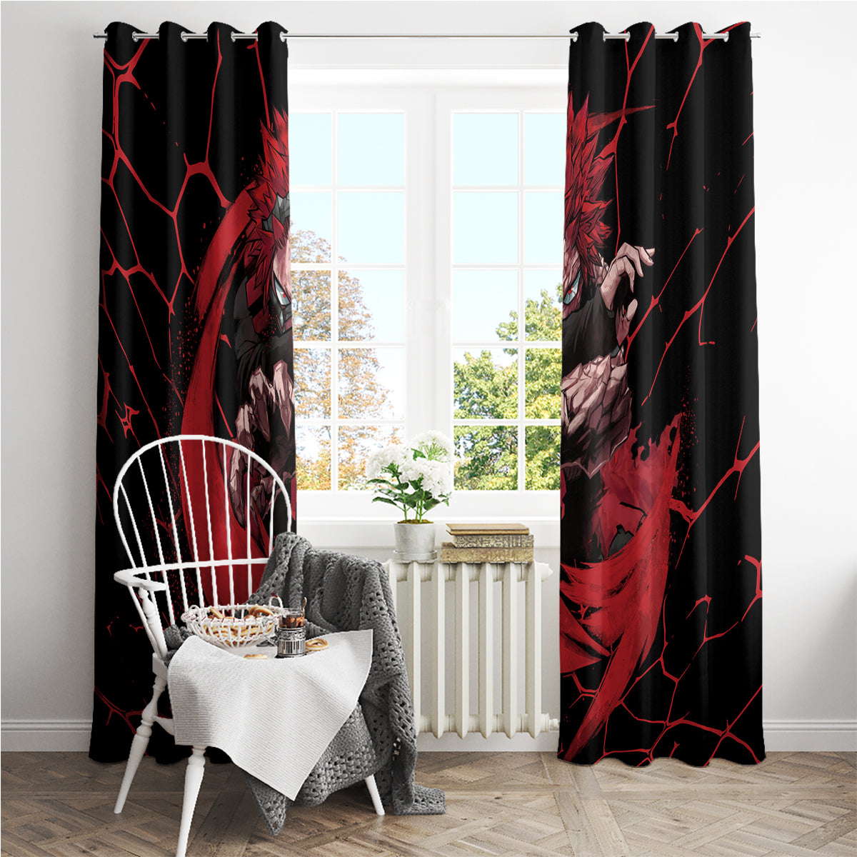 Eijirou KIrishima Red Riot Window Curtain