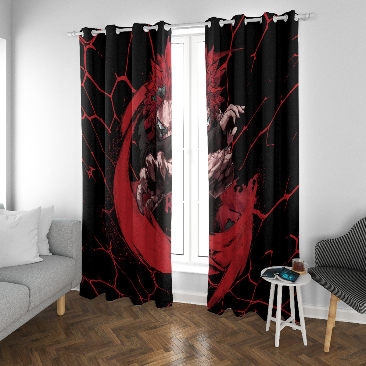 Eijirou KIrishima Red Riot Window Curtain