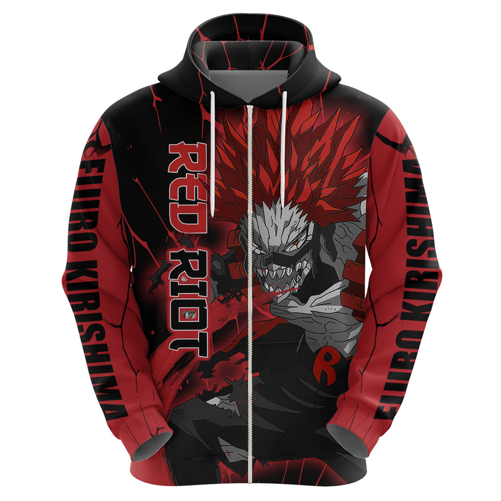 Eijirou KIrishima Red Riot Zip Hoodie