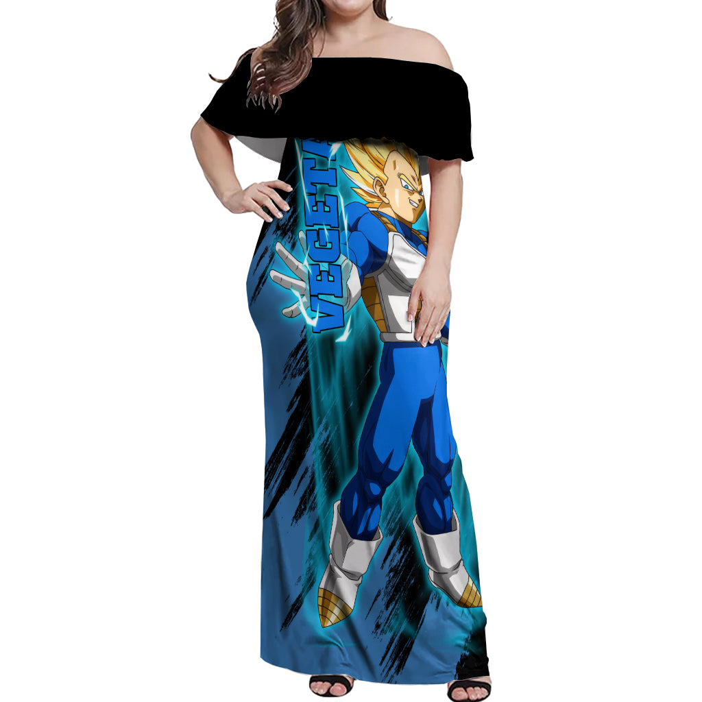 Vegeta Super Saiyan - Dragon Ball Off Shoulder Maxi Dress