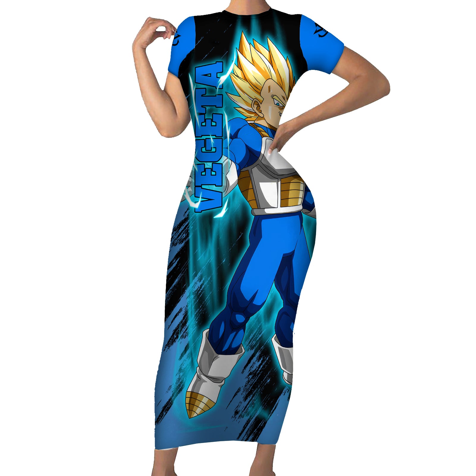 Vegeta Super Saiyan - Dragon Ball Short Sleeve Bodycon Dress
