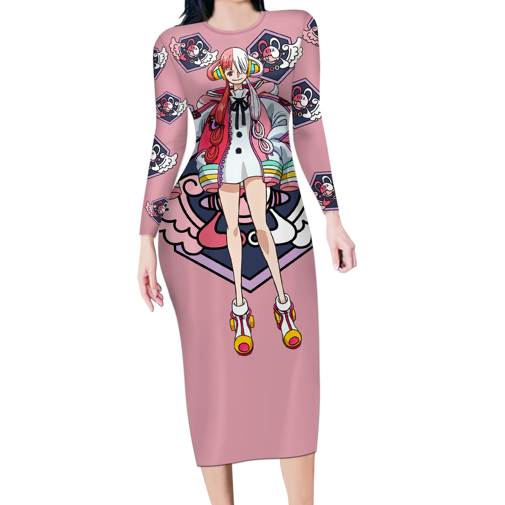 Utahime Uta - For Anime Fans Long Sleeve Bodycon Dress
