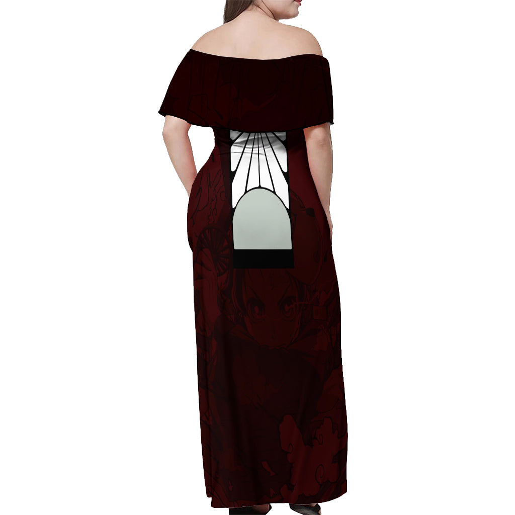 Tanjiro Kamado - Raising Sun Anime Off Shoulder Maxi Dress