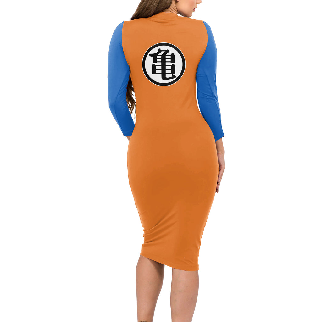 Goku Turtle Hermit Long Sleeve Bodycon Dress Dragon Ball