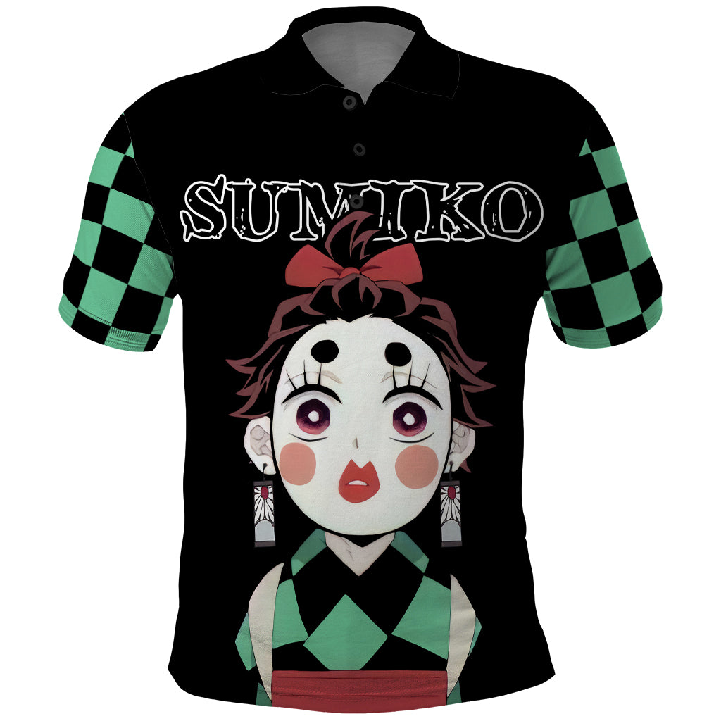 Tanjiro Sumiko Demon Slayer Polo Shirt Funny Face