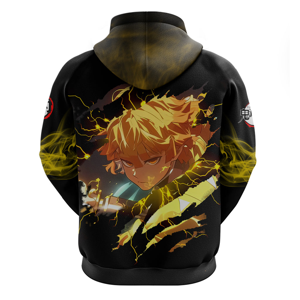 Zenitsu Agatsuma Demon Slayer Hoodie Anime Mix Manga Style
