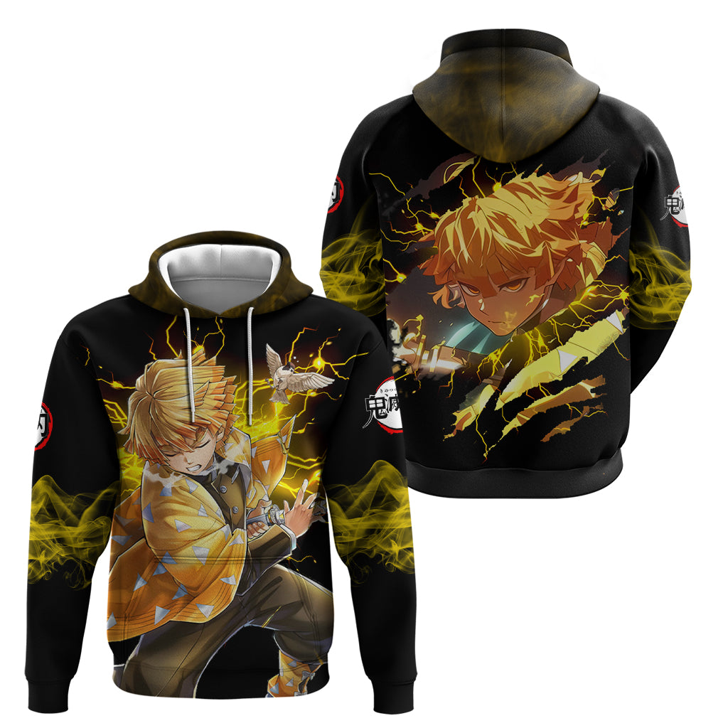 Zenitsu Agatsuma Demon Slayer Hoodie Anime Mix Manga Style