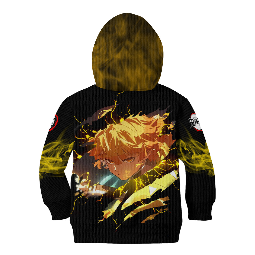 Zenitsu Agatsuma Demon Slayer Kid Hoodie Anime Mix Manga Style