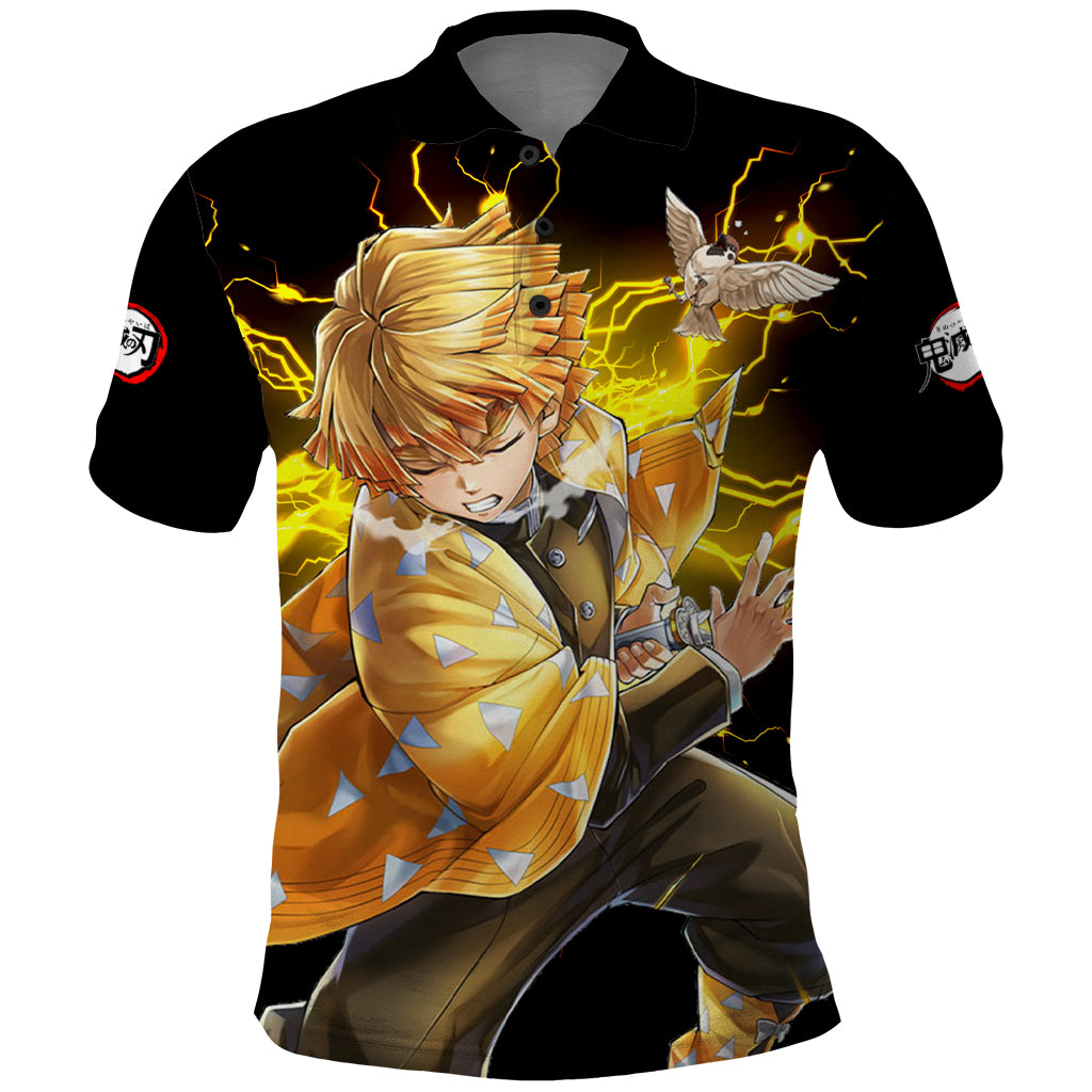 Zenitsu Agatsuma Demon Slayer Polo Shirt Anime Mix Manga Style