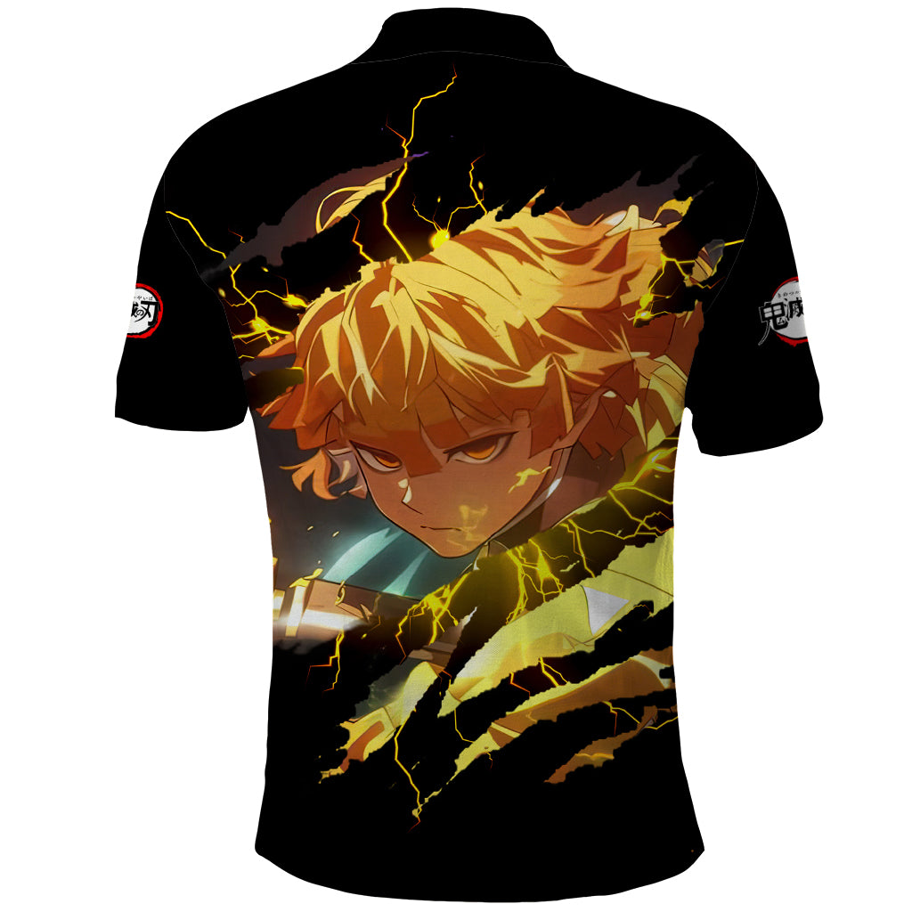 Zenitsu Agatsuma Demon Slayer Polo Shirt Anime Mix Manga Style