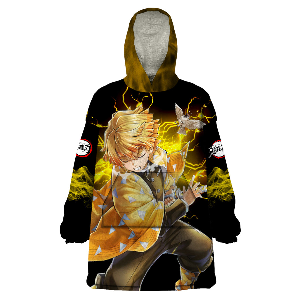 Zenitsu Agatsuma Demon Slayer Wearable Blanket Hoodie Anime Mix Manga Style