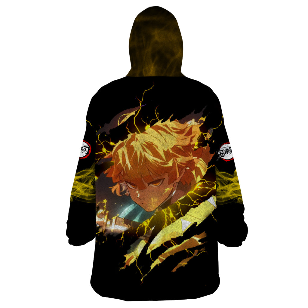 Zenitsu Agatsuma Demon Slayer Wearable Blanket Hoodie Anime Mix Manga Style