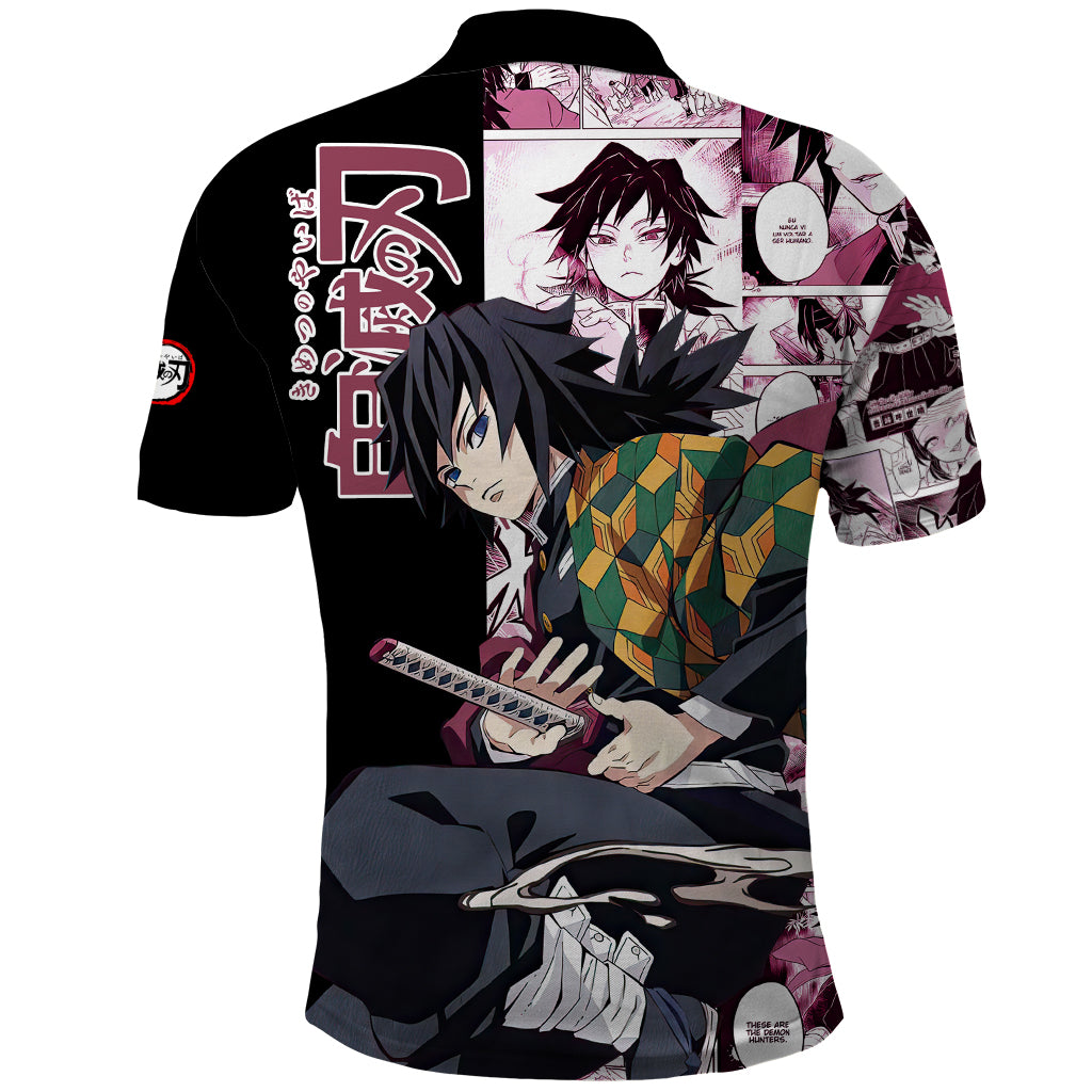 Giyu Tomioka Demon Slayer Polo Shirt Anime Mix Manga Style