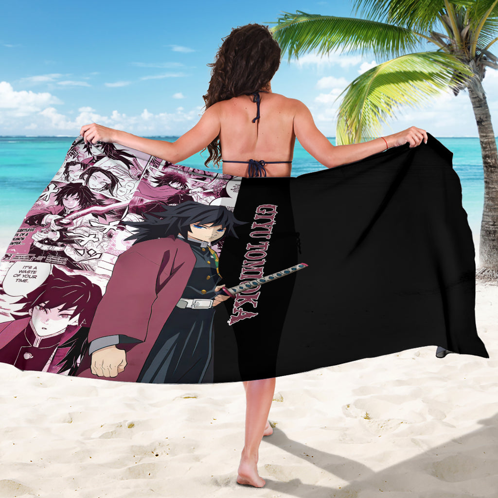 Giyu Tomioka Demon Slayer Sarong Anime Mix Manga Style
