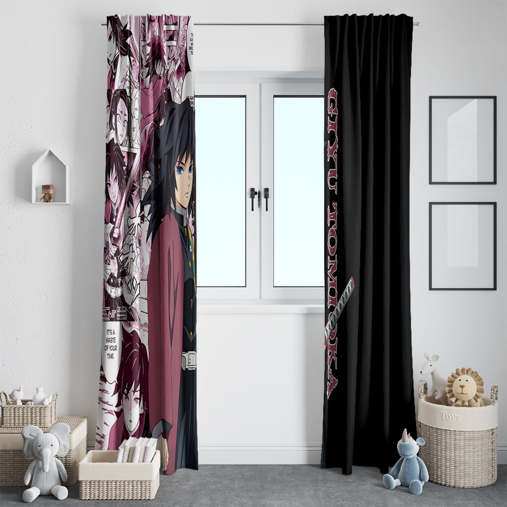 Giyu Tomioka Demon Slayer Window Curtain Anime Mix Manga Style