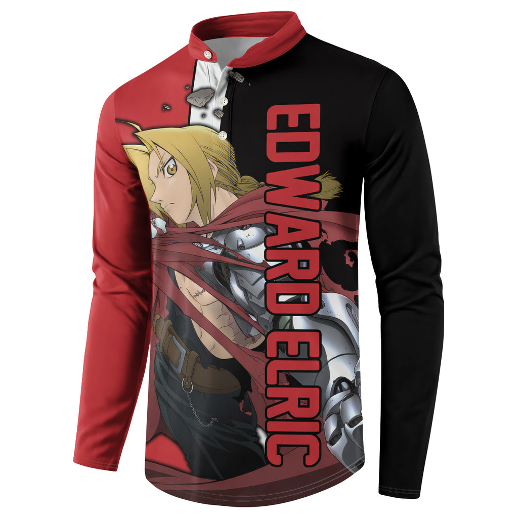 Elric Edward - Fullmetal Alchemist Button Sweatshirt Anime Style