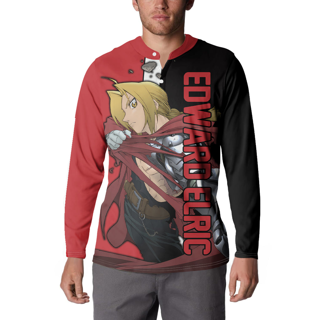 Elric Edward - Fullmetal Alchemist Button Sweatshirt Anime Style