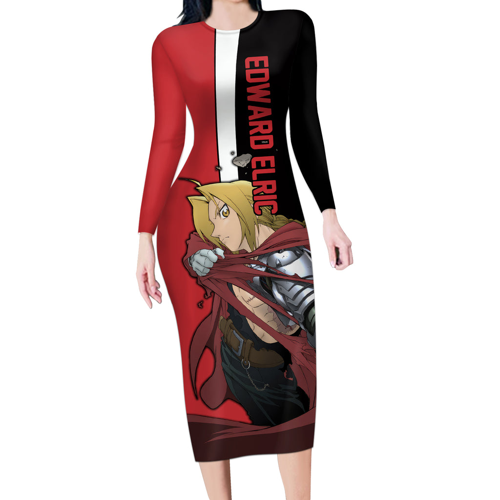 Elric Edward - Fullmetal Alchemist Long Sleeve Bodycon Dress Anime Style