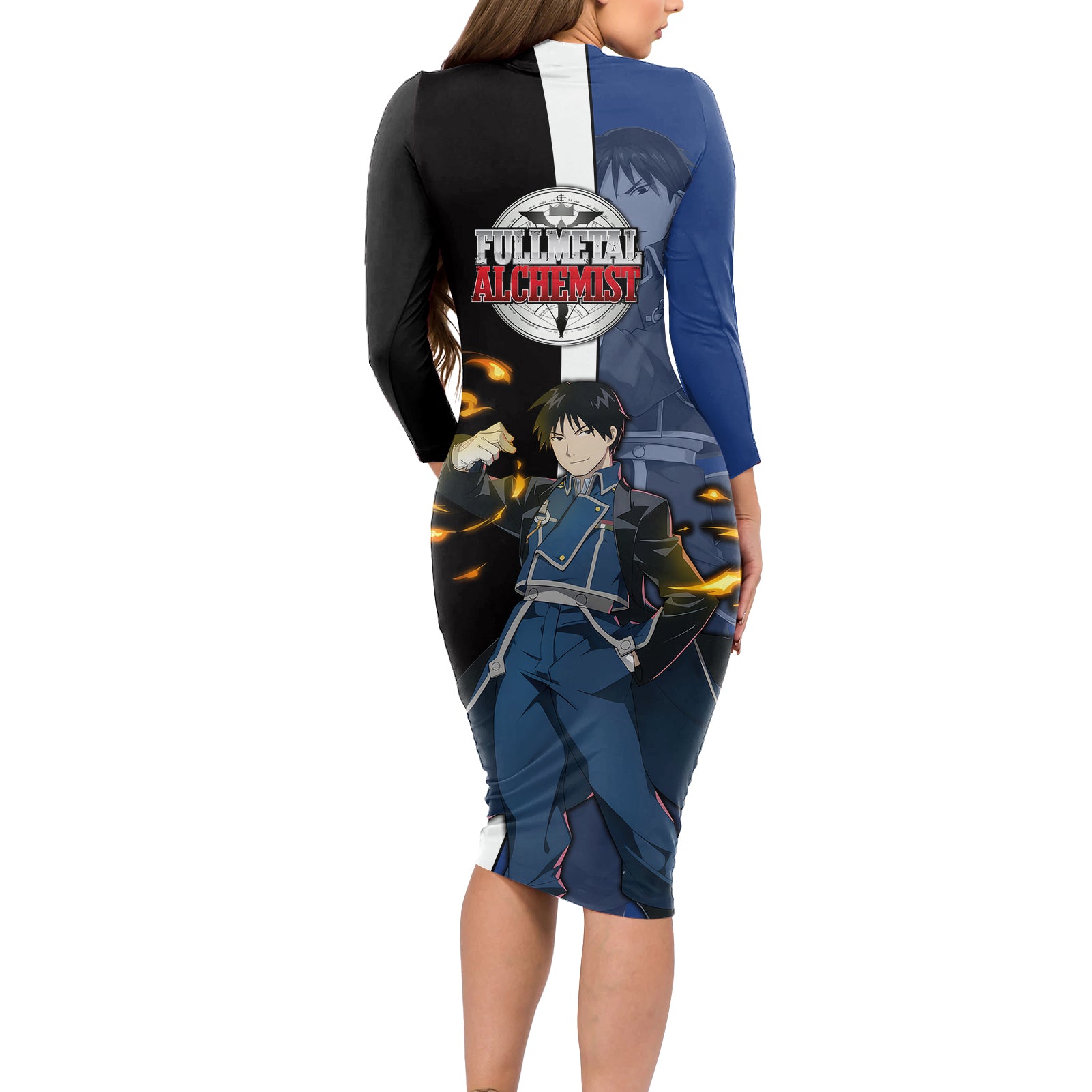 Mustang Roy - Fullmetal Alchemist Long Sleeve Bodycon Dress Anime Style