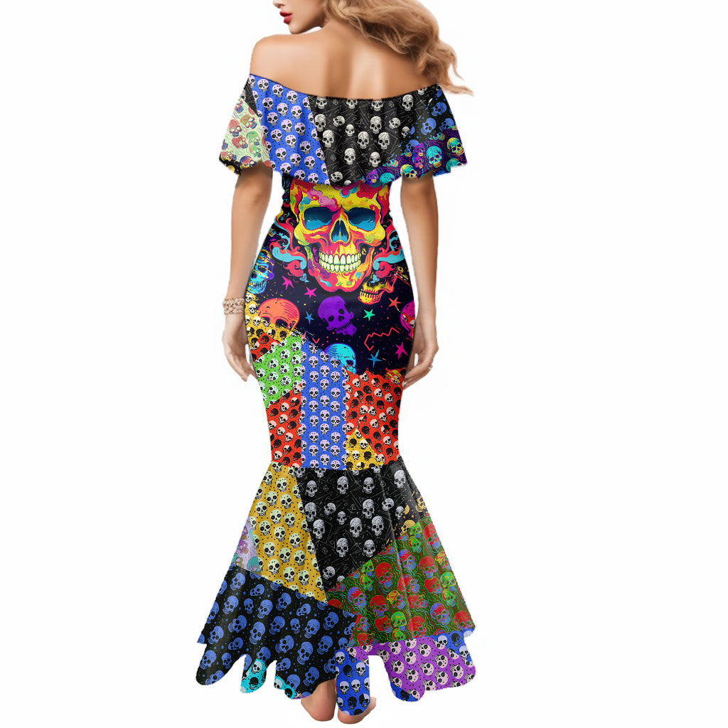 skull-pattern-mermaid-dress-colorful-skull-pattern-mix
