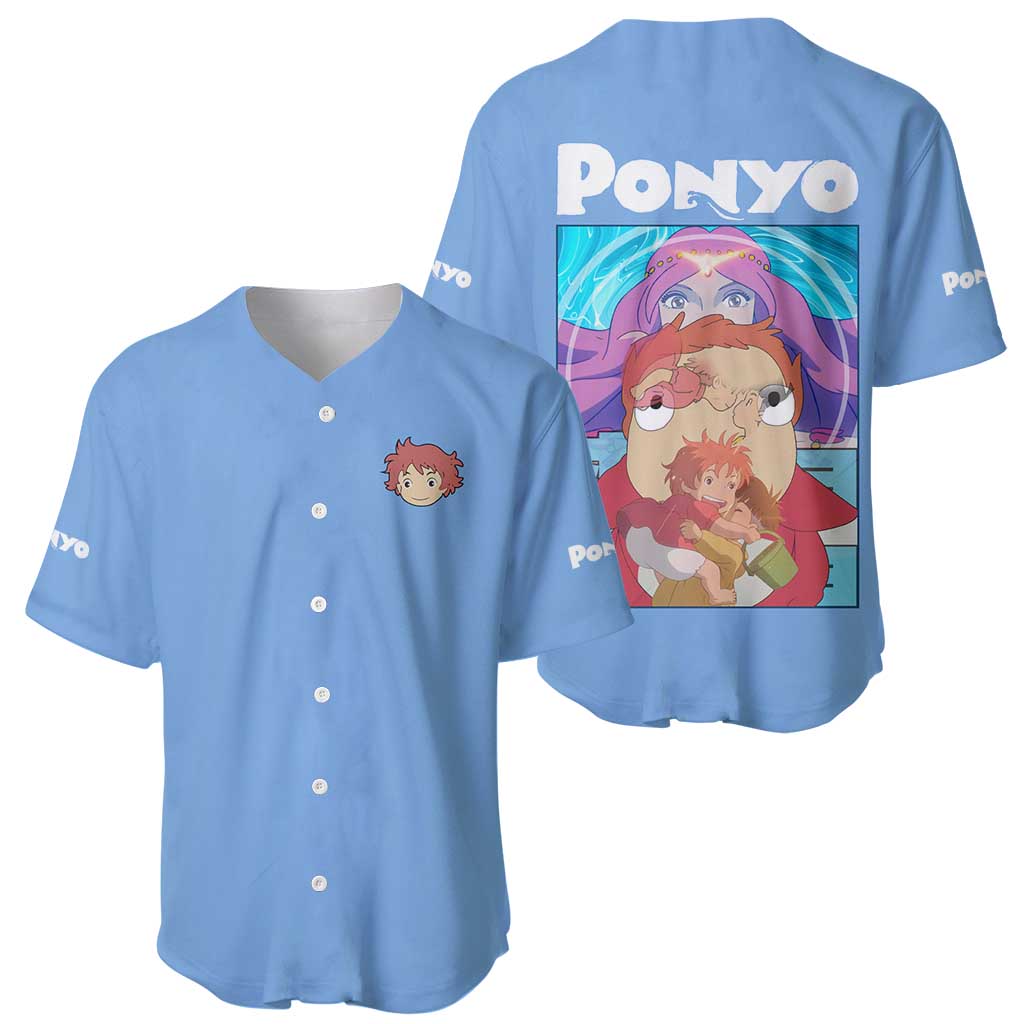 Ponyo Studio Ghibli Baseball Jersey Anime Style